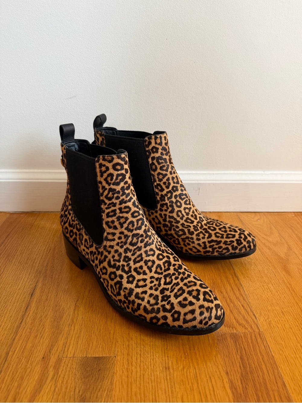 Cole Haan Leopard Calf Hair Chelsea Boots